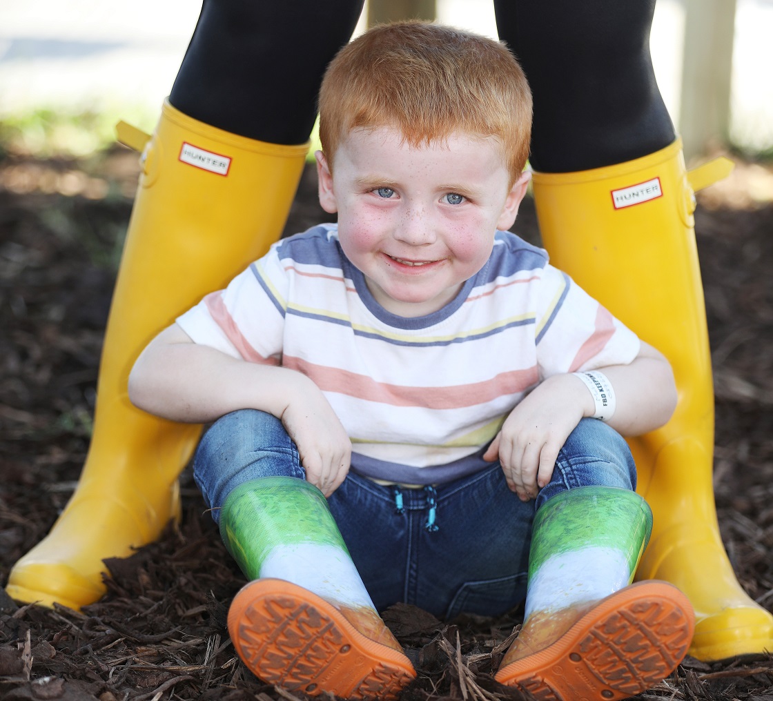 Matthew Murphy from Carlow gave it Wellie with the Brightest Boots at the Ploughing from Solus Light Bulbs